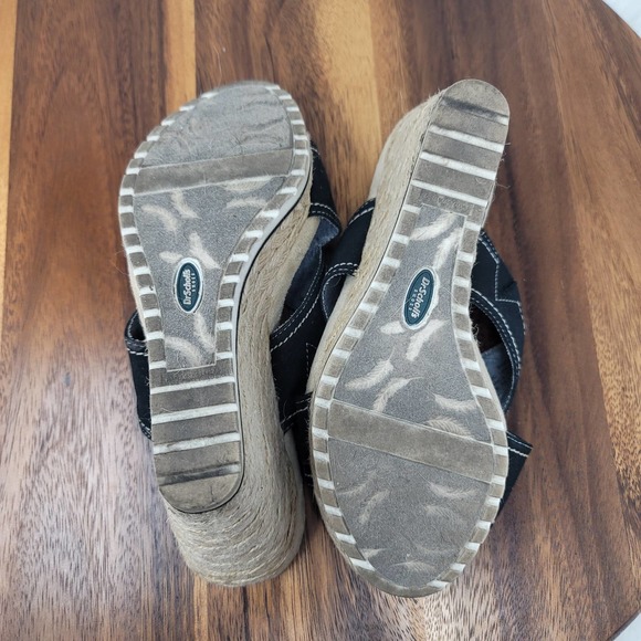 Dr Scholl's Soar Navy Blue Wedge Espadrille Slide Sandals 7M - Picture 5 of 7